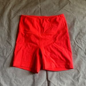 Neon pink biker shorts